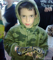 Middle Son with Baby Python
